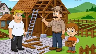 Trump Tries to Build a Barn! 😲🔨 Barron&rsquo;s Big Farm Project Goes Wrong | Funny Farm Animation