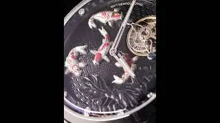 Carrousel Karrusel Wristwatches 80 Hours Power Reserve 3D Relief Koi Lotus Mens Watch