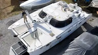 ⛵️ Демонтаж резервуаров для воды и надстройки с нашего катамарана, поврежденного ураганом. Эпизод...