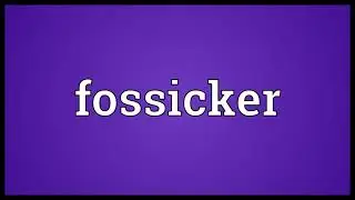 Fossicker Meaning