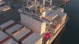 Matson shipping company filmed with DJI inspire 2 in 4k at Port of Long Beach