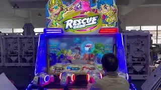 Rescue 4 player water shooting game machine for FEC