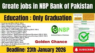 NBP Jobs 2026 for Fresh Graduates | High Salary Govt Bank Jobs