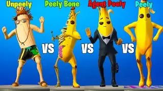 UNPEELY VS PEELY BONE VS AGENT PEELY VS PEELY (Fortnite Dance Battle Of Bananas)