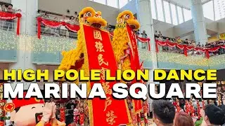 INSANE High Pole Lion Dance at Marina Square 🦁🔥 | Singapore CNY 2026