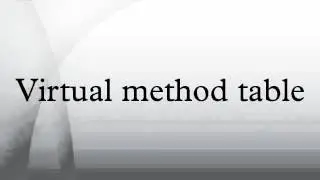 Virtual method table