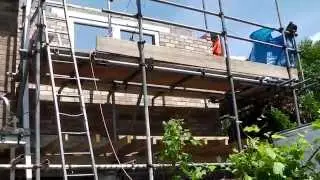 BUILDING MY HOUSE & WORKSHOP 7   Roof trusses arrive.