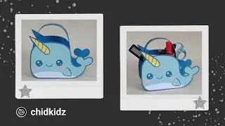 Kawaii Cute Blue Whale Multipurpose Bag Cardboard [ 3 Minute Craft ]