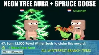 Getting NEW NEON TREE AURA! Collecting all winter branch items! 15DL PROFIT | Growtopia