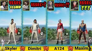 SKYLER VS A124 VS DIMITRI VS MAXIM ABILITY TEST | SKYLER ABILITY | GARENA FREE FIRE