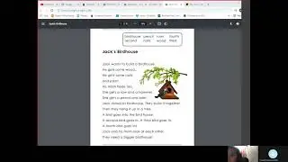 Marcus' reading Jack's Birdhouse short story with Teacher Jess