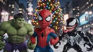 Hulk and Spider-Man save their children from a fire monster 🔥🥶 