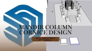 Mandir Column Cornice (Up & Down) Design | Full Sketchup Tutorial✅️ No Plugins Needed🚀
