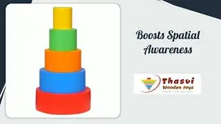 Thasvi Wooden Rainbow Nesting and Stacking Bowls (1+ Years) | Boosts Spatial Awareness | Encourages