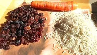Rice , Raisins , Carrots.