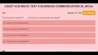 CSEET MOCK TEST 6 BUSINESS COMMUNICATION