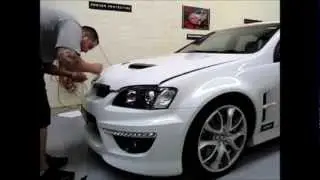 Clear Protection Vinyl Wrap Film Demo - Vinyl Car Wrap Brisbane - HSV Clear Vinyl Film Invisible Bra