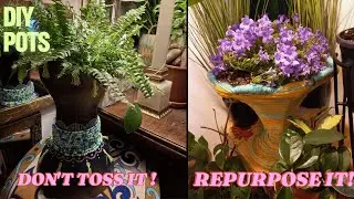 Turn Trash into Treasure: Lamp Pot & Ice Bucket Vase Transformation! 🌿💡🪣