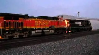 Bnsf 5027 leads a local on the lumber track at old monroe.