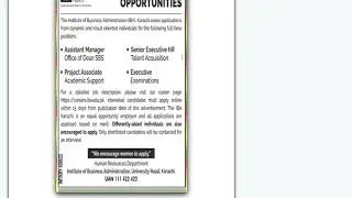 Institute of Business Administration IBA Karachi Jobs 2022 Apply Now