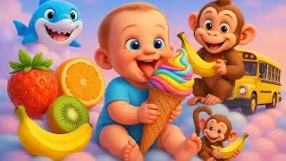 1 Hour Toddler Learning Compilation 🍌 | Learn Colors, Baby Shark, Peekaboo, Wheels on the Bus & More