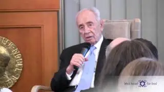 Israel's President Shimon Peres in the The Norwegian Nobel Institute