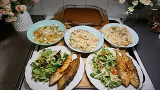 Menu per iftar me gatime te thjeshta shtepie. Peshk e makarona si ne restorant,embelsire me qumesht