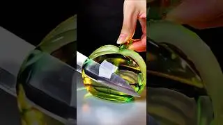 asmr green glass apple #asmr #viral #satisfying #food #cuttingskills