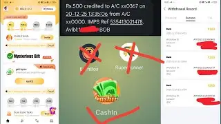 Earn box and Rupee Runner ka Baap launch Cashin Earning App New Very Fast Withdrawal//Cashin Earning