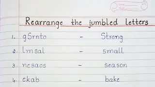 Rearrange the jumbled letters