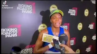 Cynthia Ogunsemilore after qualifying for the Paris 2024 Olympic Games.. #boxing #paris2024 #olympic
