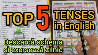 Lecţia # 295 – Top 5 timpuri din engleză ‼️ descarcă schema 📥 şi exersează zilnic 🗣💬