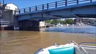 Relaxing boat POV ride on Black River in South Haven