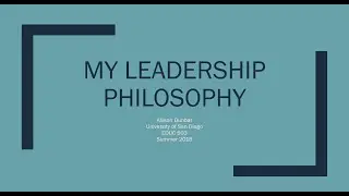 My leadership philosophy