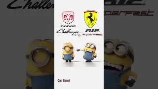 Dodge Challenger SRT Hellcat vs Ferrari 812 Superfast minions style#tiktok #car #money #status #fyp