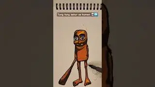 TUNG TUNG SAHUR AS HUMAN🤯#trending #art #brainrot #viral #viralvideo #shorts #shortvideo