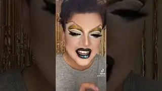 Danessa Myricks Infinite Chrome Flakes (glitter) on a dark lipstick! It&rsquo;s awesome! #shorts #drag