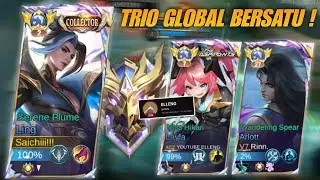 KETIKA TRIO GLOBAL HERO BERSATU ! (FULL ROTASI LING) - Mobile Legends
