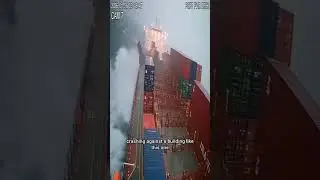 Dramatic footage of a container ship battling heavy seas #cargoship #ocean #storm