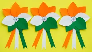Independence Decoration Day Paper Craft/Tricolour Paper Craft/15 August Badge Making 