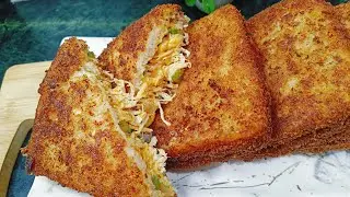 Chicken Bread Parcel Recipe | Chicken Bread Snacks Recipe| Cook with Falku 