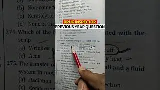 DRUG INSPECTOR PREVIOUS YEAR MCQ✍️DRUG INSPECTOR MCQ QUESTION #druginspector #druginspectorexam #gdc