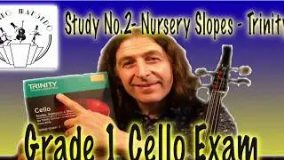 Cello tutorial/play along - Study No.2 - 'Nursery Slope' - Grade 1 cello exam (Trinity).Scott Heron
