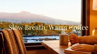 Calm Cafe Ambience (3 Hours) ☕  제주 한라산뷰 카페 음악 , 잔잔한 바다, 마음과 호흡이 느려지는 시간 | Inner Breath Studio