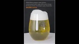 PSW350ml plastic beer glass customised with logo low cost cheap festival event universal cups.