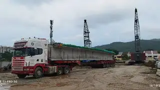 T.M beam 30 meter. Scania V8 580. #truckdriver #scaniav8power