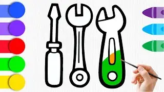 How to Draw a Repair Tools (Screwdriver, Wrench)| Easy Step-by-Step Art Tutorial