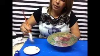 ARTESANATO Decoupage em pratos de vidro para decoração