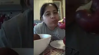 eating apple  #eatingapple #freshapple #asmr #applebite #shorts