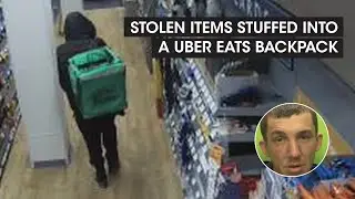 SHOPLIFTER CAUGHT WITH STOLEN GOODS IN UBER EATS BAG